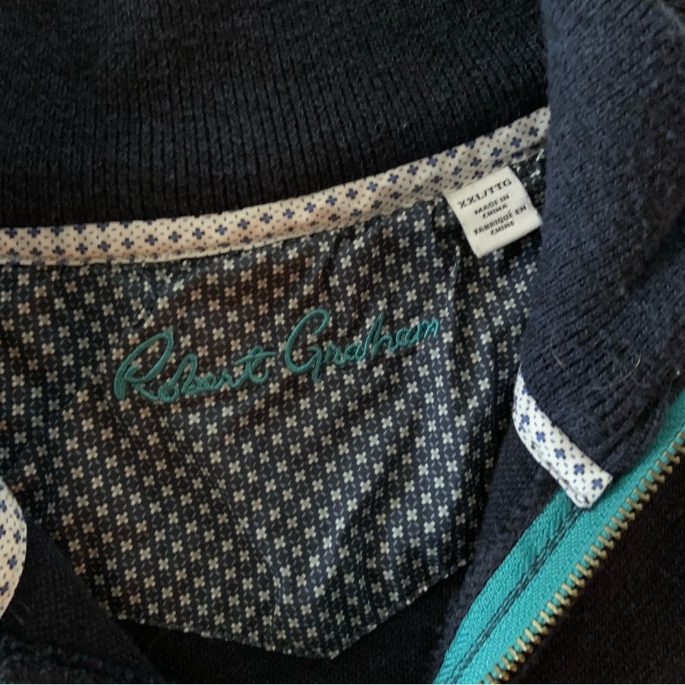 Robert Graham Deep Blue Zip-Up Sweater - Picture 3 of 6